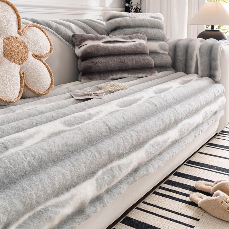 Neue Winter-Sofa-Abdeckung aus Plüsch, rutschfeste Sofa-Matte, verdicken Sie warmes, weiches Sofa-Handtuch, universelles Couch-Kissen für Wohnzimmer, Heimdekoration 70x70cm 1pcs