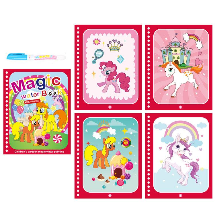 Montessori Spielzeug Wiederverwendbare Malbuch Magie Wasser Zeichnung Buch Malerei Zeichnung Spielzeug Sensorische Frühe Bildung Spielzeug für Kinder rainbow pony