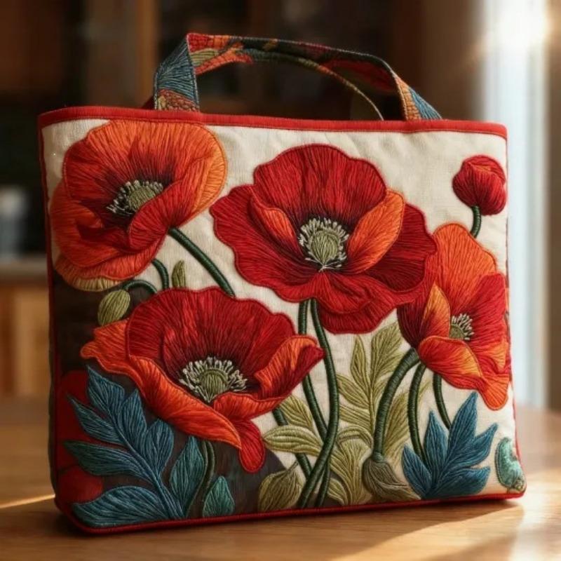 Modische Handtasche Digitale Druck-Tragetasche Modische gesteppte Tragetasche Einkaufstasche Große Kapazität Strandtasche 34x40x10CM red