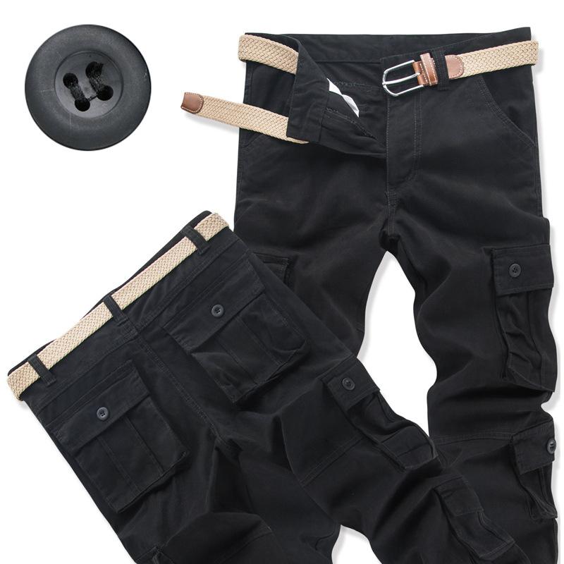 Taktische Hosen für Herren, lässige Cargohose, Outdoor-Sport, Arbeitshose, hochwertige Jogger, Wanderhose, koreanische Jogginghose 44 schwarz