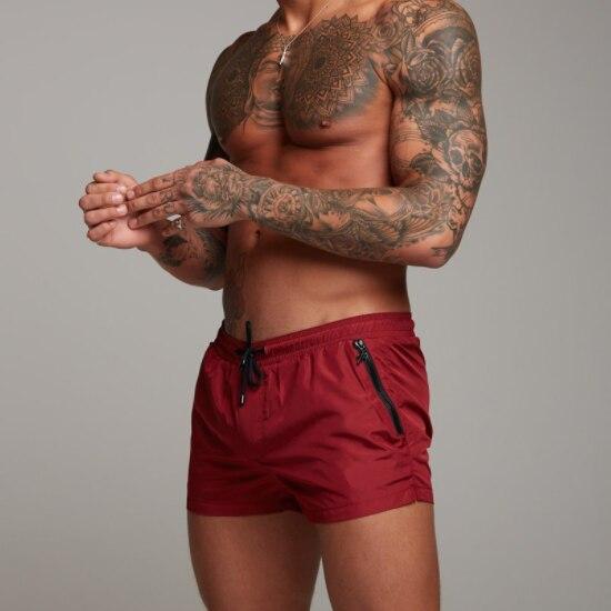 Herren Badeanzug Sexy Bademode Herren Badeshorts Herren Slips Strandshorts Sportanzüge Surfboardshorts Herren Badehose M rot