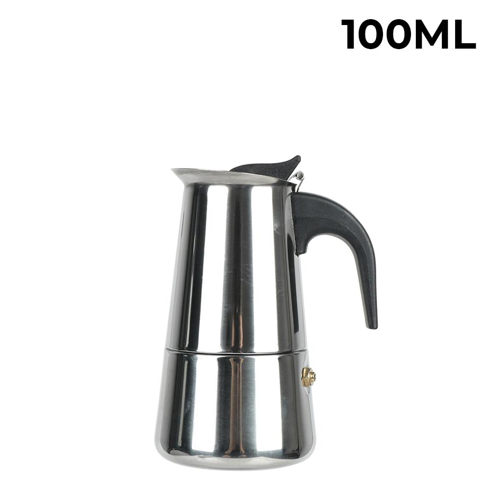 Moka Kaffeemaschine Kaffeemaschine Kanne Mokka Espresso Latte Herd Filter Kaffeekanne für Küche 2/4/6/9 Tassen Edelstahl 100ml