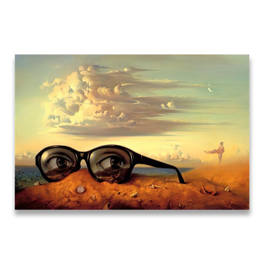 Das Wellenbuch Segelboot Bild Leinwand Malerei Tagebuch der Entdeckung Von Vladimir Kush Salvador Dali Leinwand Kunstdruck Poster 60x80cm No Framed