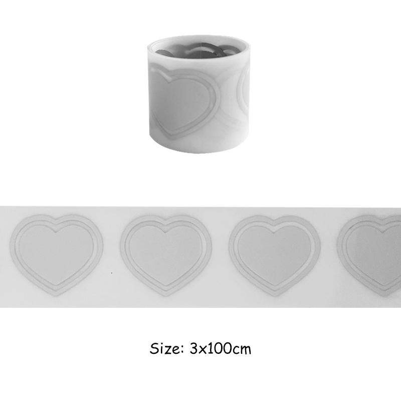 Aufbügelbare Stoffflicken, silberfarbene reflektierende Bänder, DIY-Aufkleber für Kleidung, Wärmeübertragung, Parches, Kleidung, Hoodies, Vinylfolie, Transfer, Herz 3x100cm
