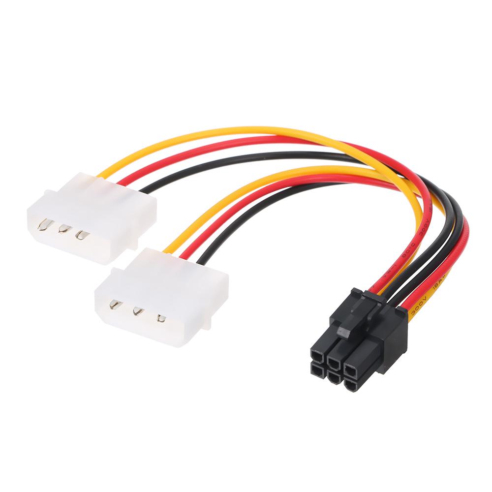 4p-zu-6p-Stromkabel, Grafikkarte, 4-poliges Molex-zu-6-poliges PCI-Express-PCIE-Stromversorgungskabel