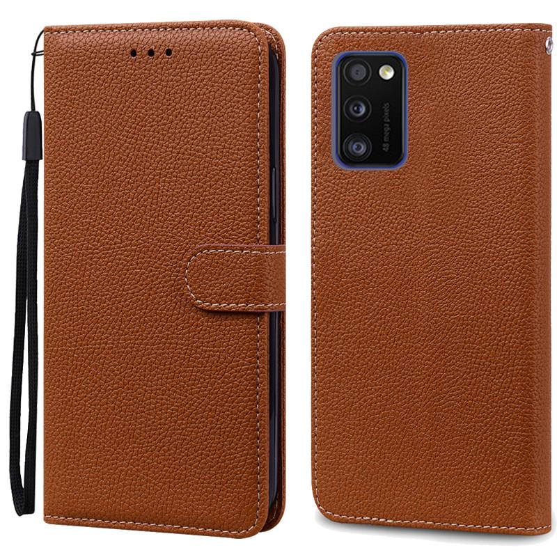 A41 Hülle Für Samsung Galaxy A41 Hülle Brieftasche Leder Klapphülle Für Samsung A41 A 41 Hülle A415F Weiche Silikonhülle Coque Fundas For Samsung A41 braun