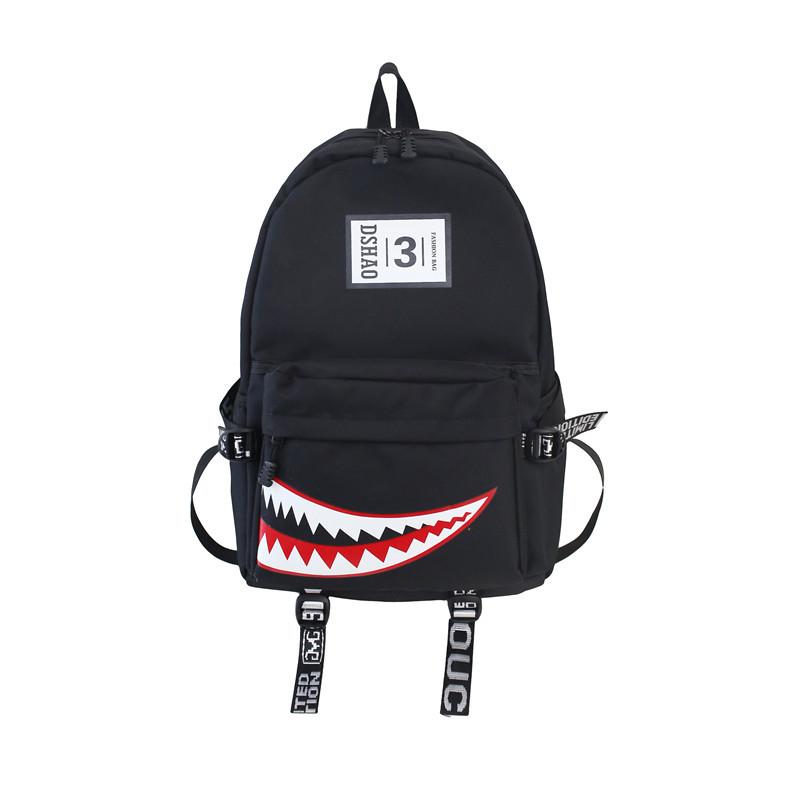 Schultasche Herren Hai Rucksack Studenten wasserdichter Rucksack lustiges Tiermaul bedruckte Schultaschen großes Fassungsvermögen Paar Reisetaschen