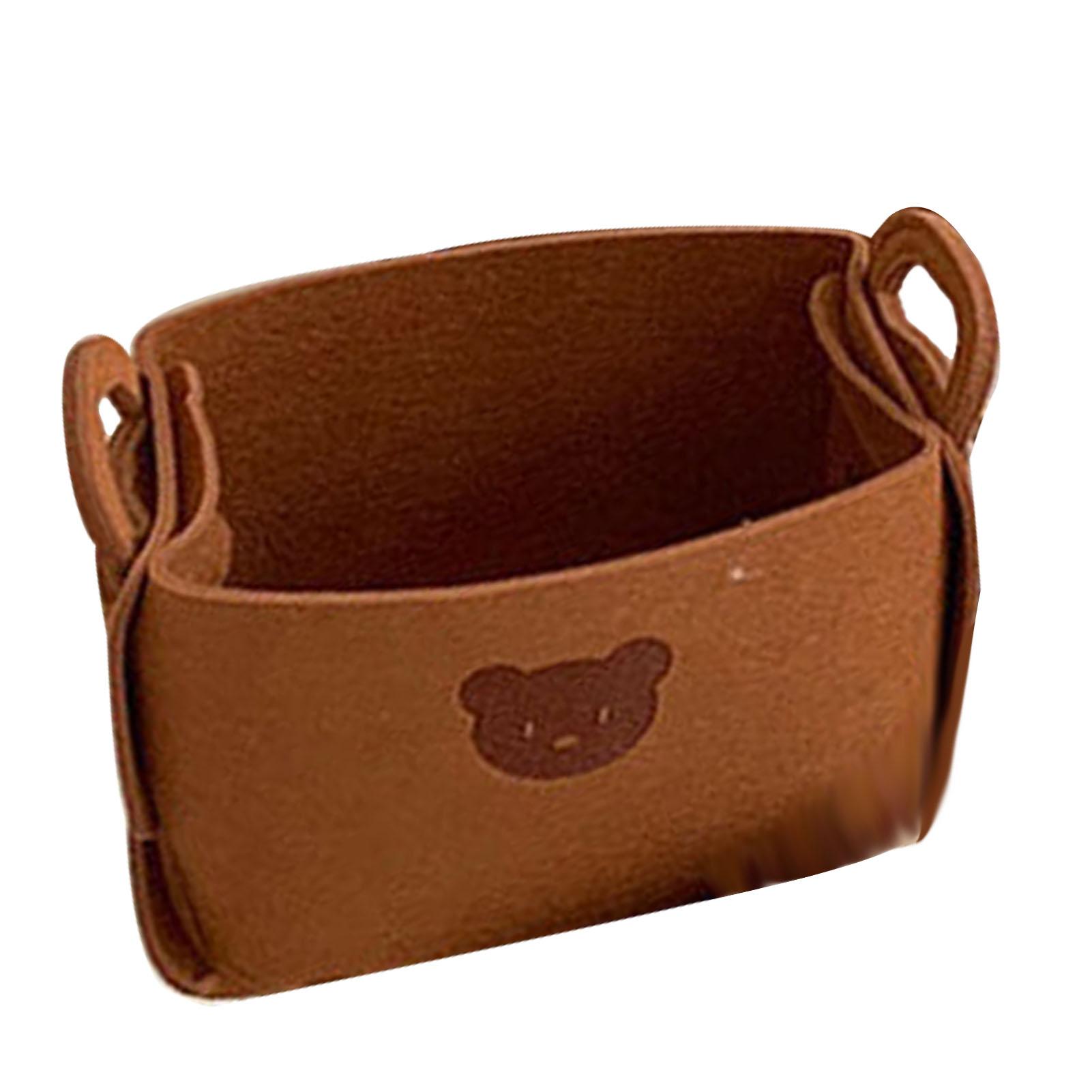 Filz-Aufbewahrungskorb mit Griffen, faltbar, für Wäsche, Snacks, Spielzeug, Kleidung, Behälter für Zuhause, Desktop-Bär