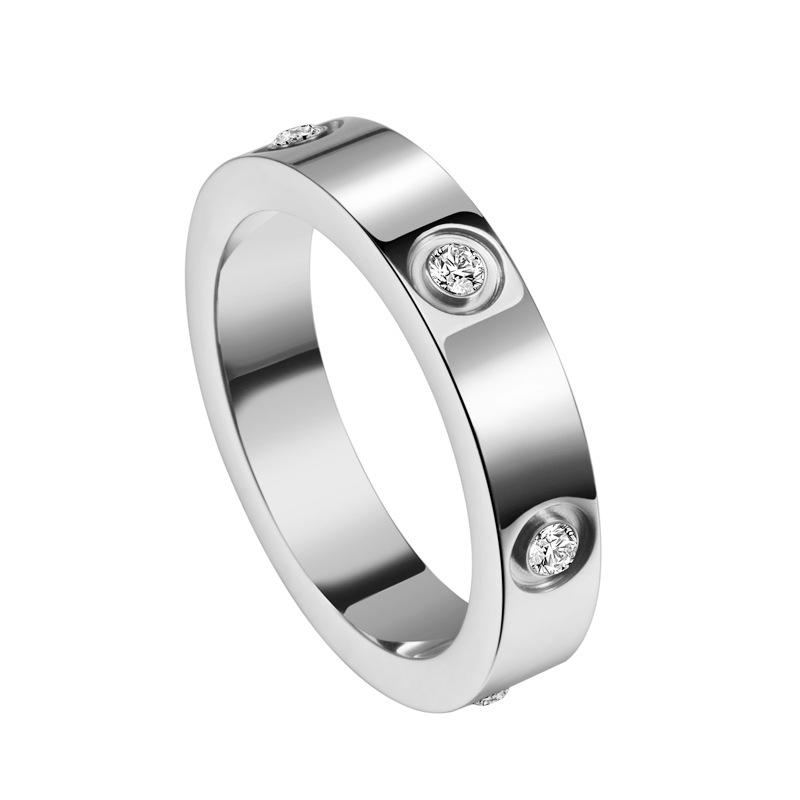 Ringe Trendige Partnerringe für Männer und Frauen Mode Diamantringe No.9 silber