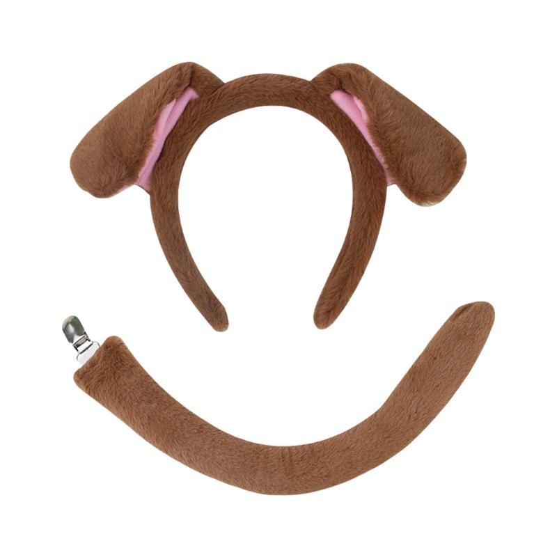 Hund Rollenspiel Kostüm Set mit Stirnband Schwanz Fliege Nase Rock Halloween Hund Kostüm Zubehör für Kinder