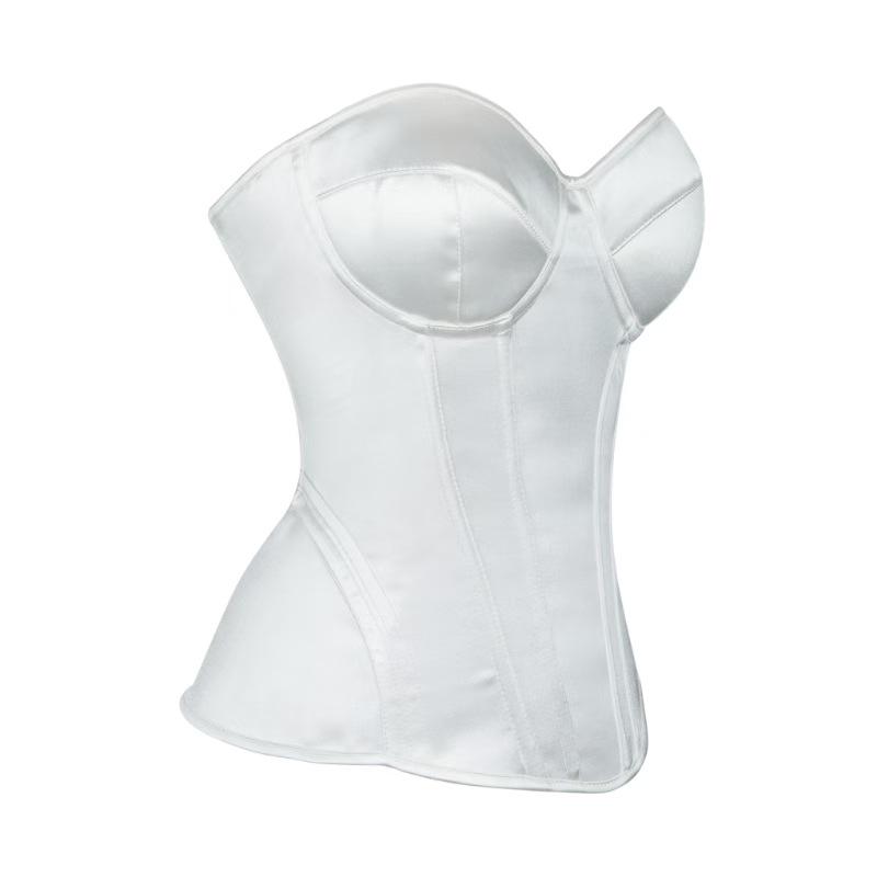 Damen Übergröße Brautkleid Shapewear: Extra langes Bauchweg-Korsett mit Bustier XXXL weiß