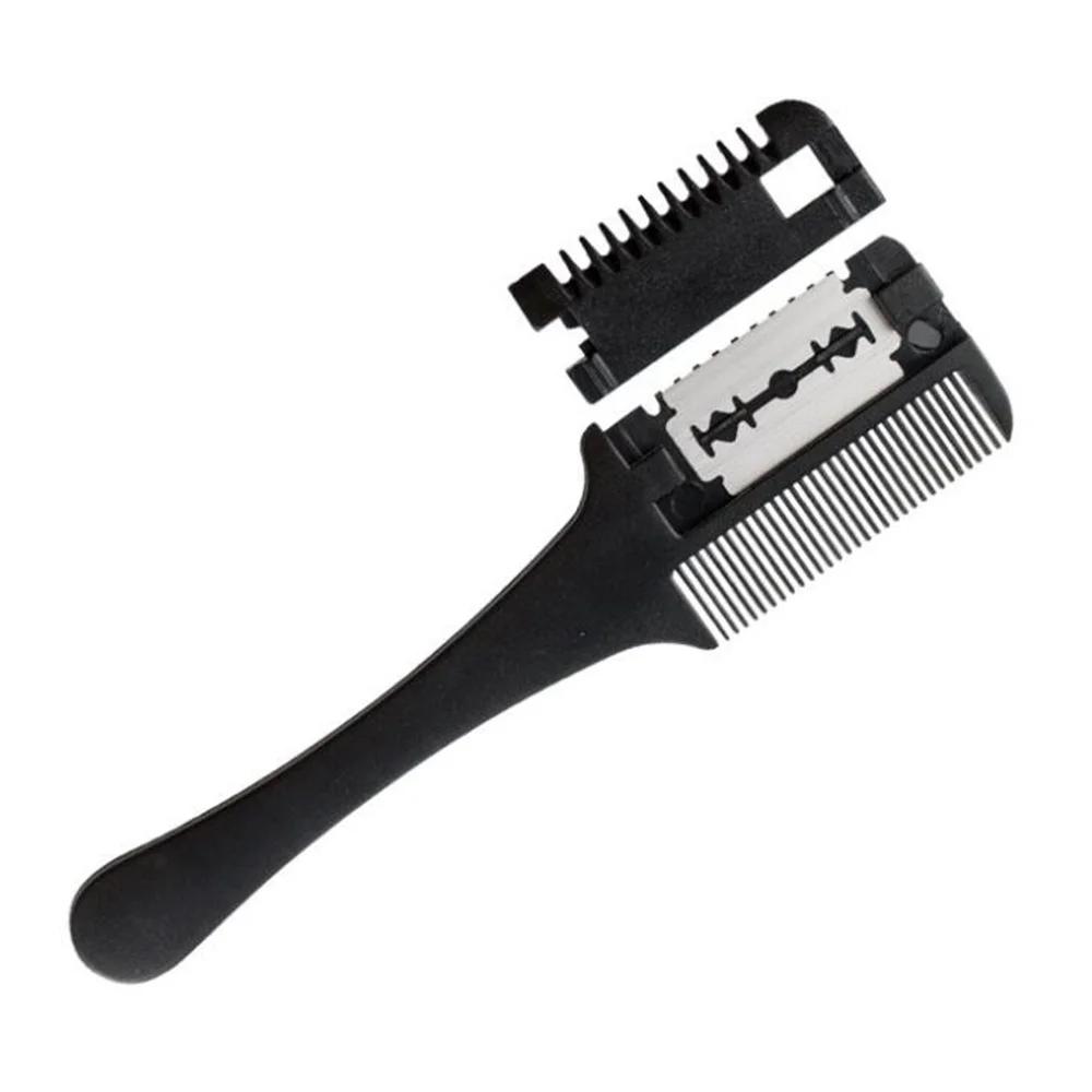 Haarbürsten mit schwarzem Griff und Rasierklingen, Haarschneidekamm, Friseurschere, Effilierwerkzeug für den Friseursalon, DIY-Styling-Tools