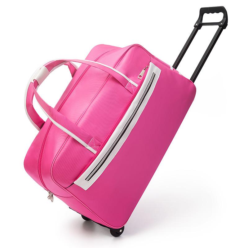 Gepäcktasche Reisetasche Trolley Rollkoffer Trolley Damen Herren Reisetaschen mit Rad Handgepäcktasche rosa