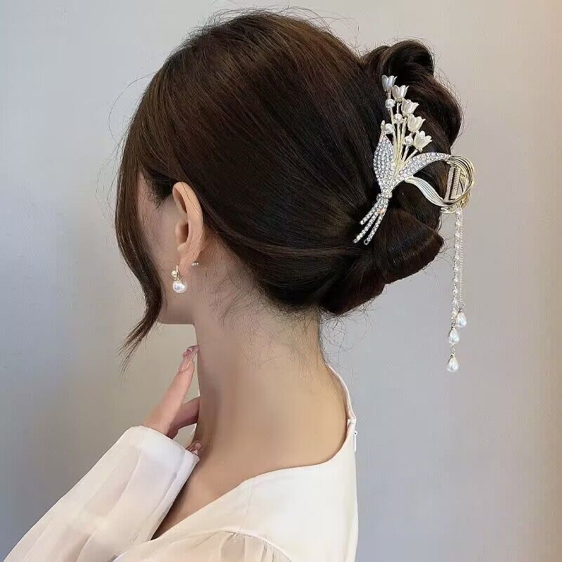 2023 neue Weizen Perle Quaste Haar Klaue Clip Vintage Strass Hairgrip Barrettes Antike Haarnadel Für Frauen Haar Zubehör Geschenk