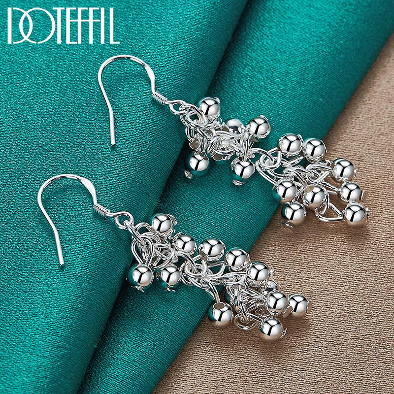 925 Sterling Silber Traubenperlen Ohrringe Modeschmuck