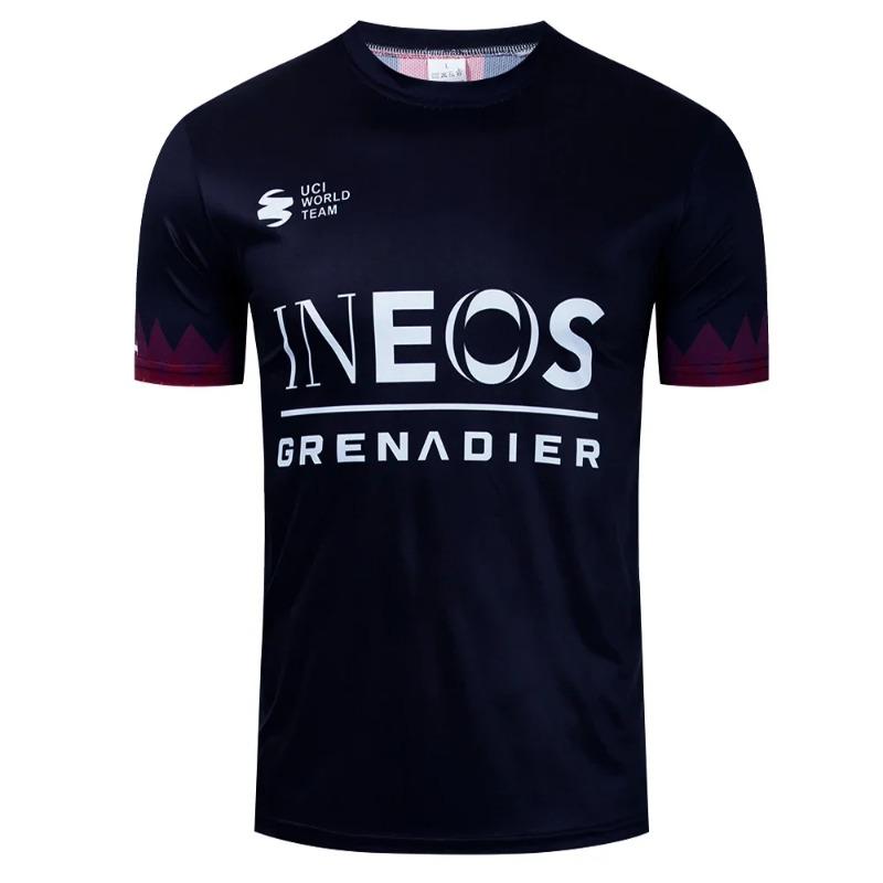 Schnelltrocknendes T-Shirt INEOS Radsportteam Trikot Herren Damen Rennrad Trikot Oberteile Ropa Ciclismo Pro Fahrradtrikot Kleidung XS schwarz