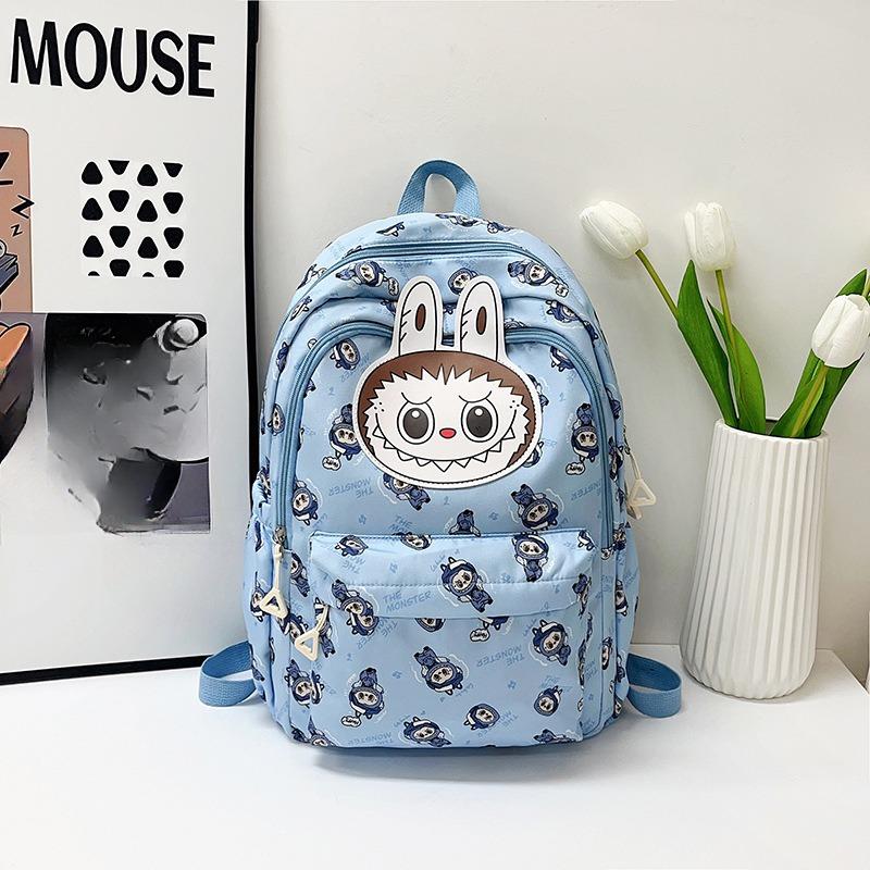 Neue Labobo Junior High School Schultaschen Niedliche Cartoon Lastreduzierung Mädchen Rucksäcke Hochwertiges Nylon Wasserdicht Doppelschulter Büchertasche blau