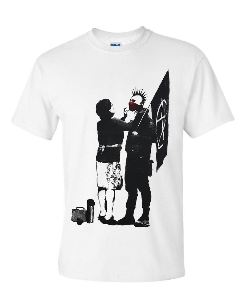 NEU Banksy Punk Mum T-Shirt Graffiti-Kunst Urbane Kunst Anarchie Ungehorsam Unisex Oberteil S