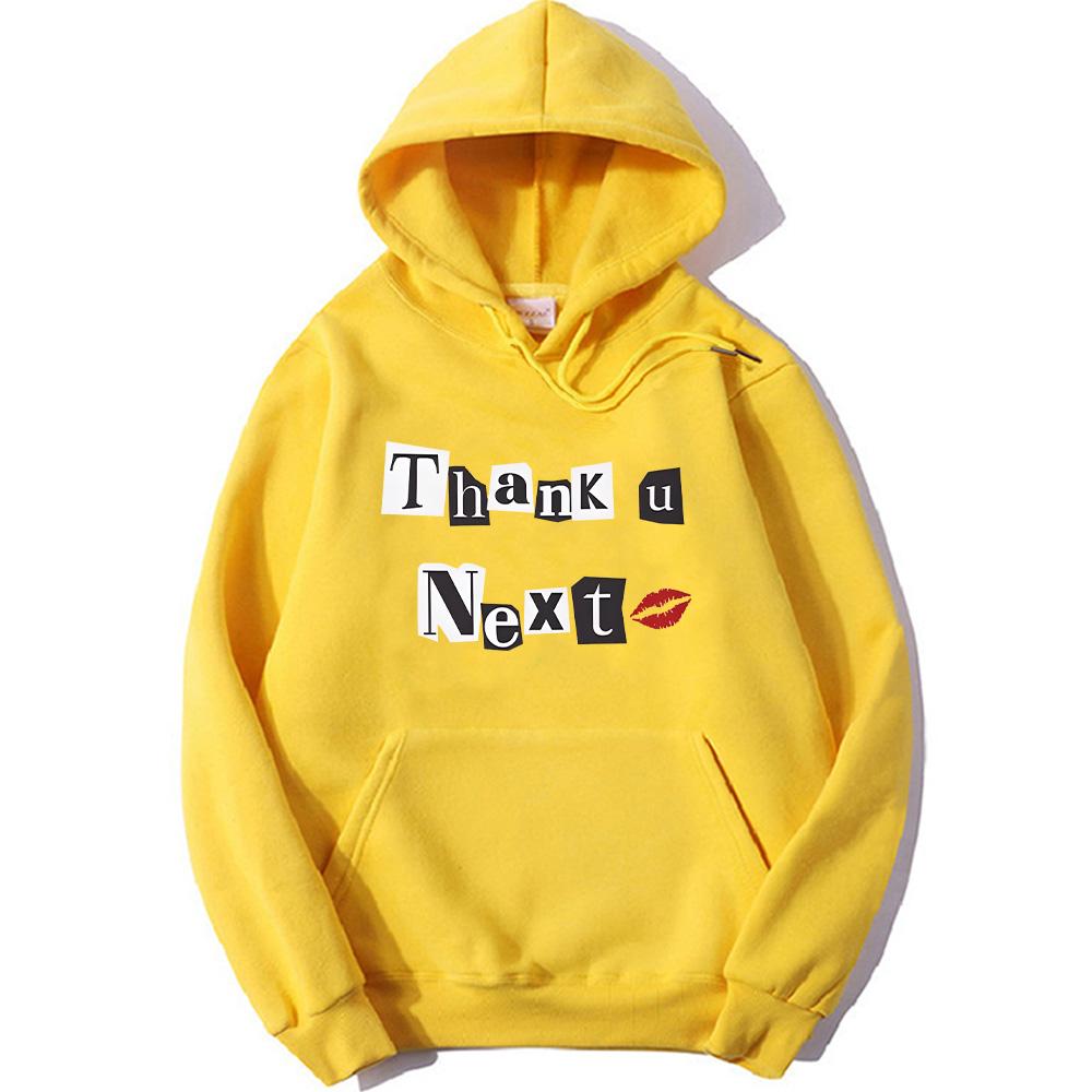 Ariana Grande Kapuzenpullover für Herbst/Winter Gothic Bequeme Sweatshirts Vintage Fleece Kleidung Moletom Pullover XS gelb