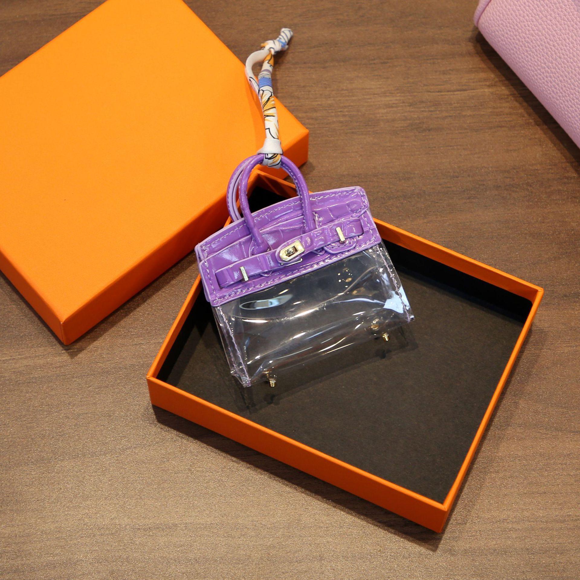 Internet Celebrity Keybag Transparent Platin Tasche Mini Anhänger Kopfhörer Lippenstift Autoschlüssel Zero Wallet Autozubehör für Frauen 8.5x3x10cm