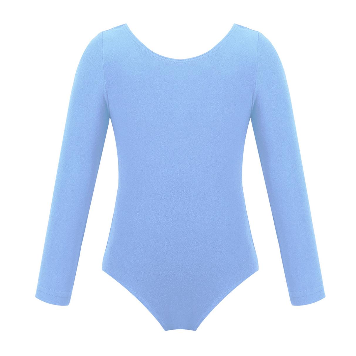 Kinder Mädchen Langarm Trikot Gymnastik Ballett Trikot Overall Tanz Kostüme 7-8 Years blau