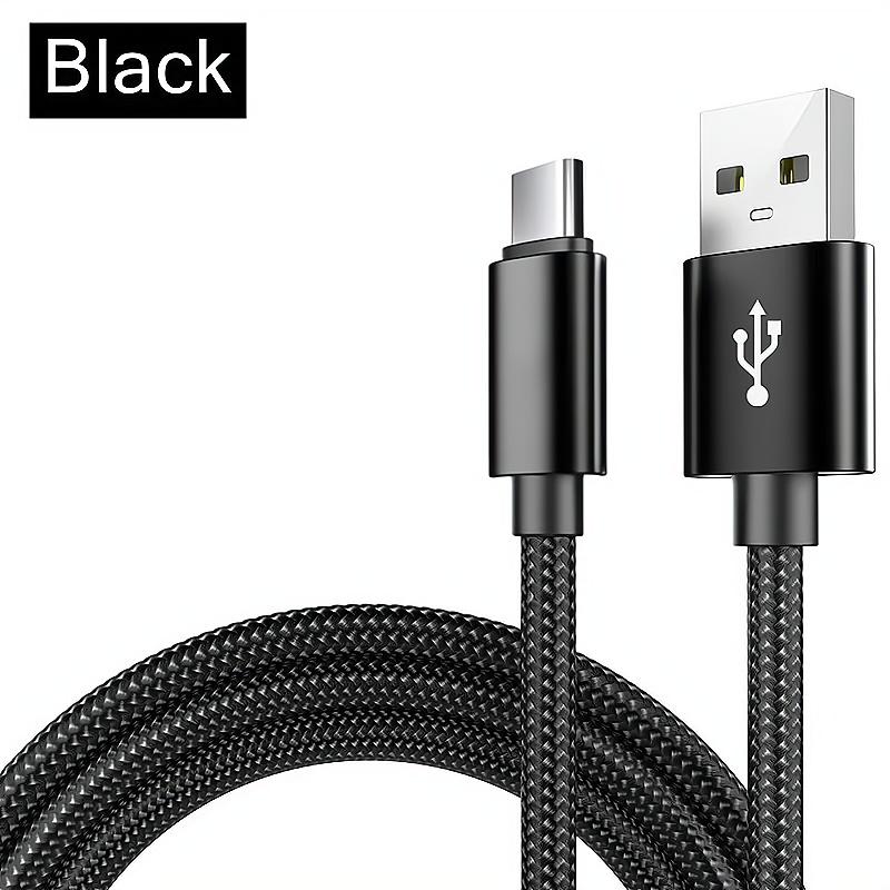 Digital Cables 3,3 Fuß/6,6 Fuß/9,9 Fuß High-Speed USB Type-C Schnellladekabel für Android-Telefone – Kompatibel mit Samsung, Redmi, OnePlus und Xiaomi 2m/6.6ft/78inch schwarz