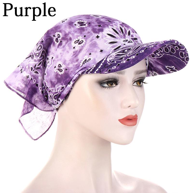 1PC Freizeit Für Frauen Männer Bandana Schal Gedruckt Sonnencreme Hedging Cap Schirmmütze Outdoor Liefert violett