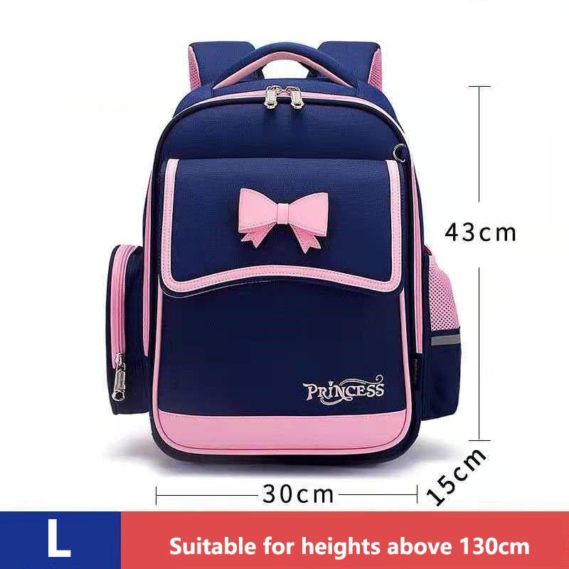 Schöner Schulranzen mit Schleife und Rückenschutz, leichte Mädchen-Schultasche für Teenager, Kinder, Schulranzen für Grundschüler, Teenager, Frauen, Reiserucksäcke L