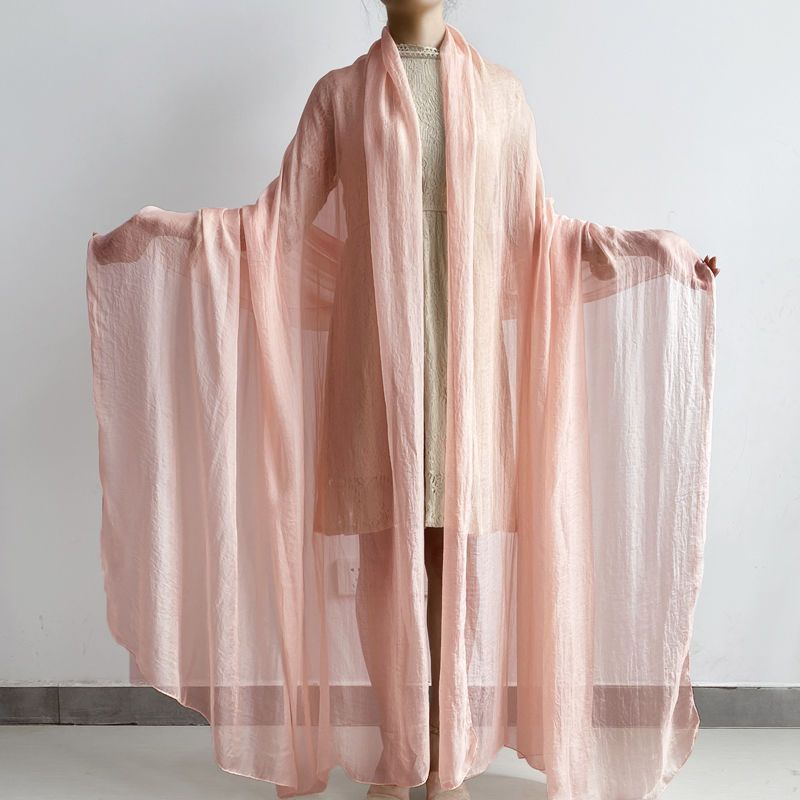 Extra großer Schal, einfarbiger Schal, Damenmode-Schal, Chiffon-Tanzschal, Sonnenschutz, Strandtuch, max. Größe ist 3*1,5m (±5-10cm Fehler) L: 1.8M * W: 1.5M hellrosa