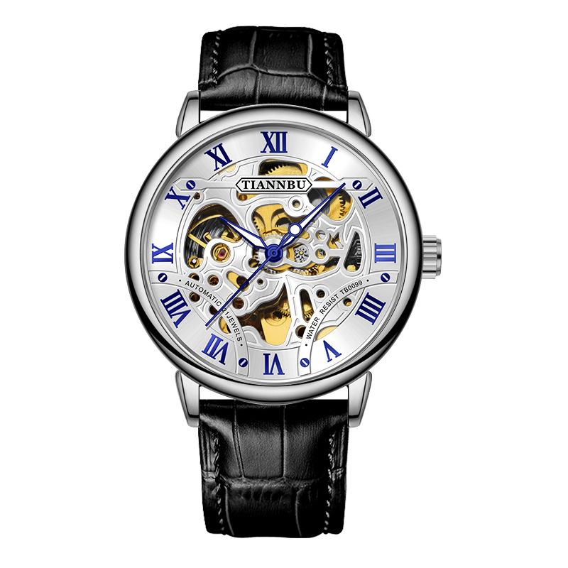 Vollautomatische Mechanische Uhr Leuchtende Uhr Skelett-Tourbillon Mechanische Uhr Wasserdichte Mechanische Uhr Trendige Herrenuhr