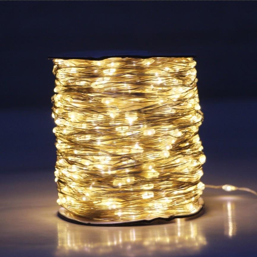 30/100/200 m LED Kupferdraht Lichterketten Straße Lichterketten Girlande Led Remote Outdoor Weihnachtsbaum Garten Hochzeit Party Terrasse Dekor Licht 200M 2000LED warm weiße