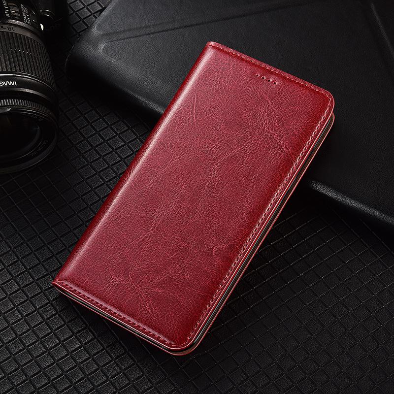 Crazy Horse Echtleder Klapphülle für Samsung Galaxy A10 A20 A30 A40 A50 A70 A80 A90 Handy Geldbörse Hüllen A90 5G&Genuine Leather rot