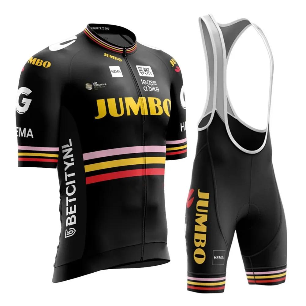 Fahrradbekleidung 2026 Herren Jumbo Pro Team Kurzarm Radtrikot Set Mtb Fahrrad Uniform Trikot Fahrrad Kleidung Radfahren Mann L