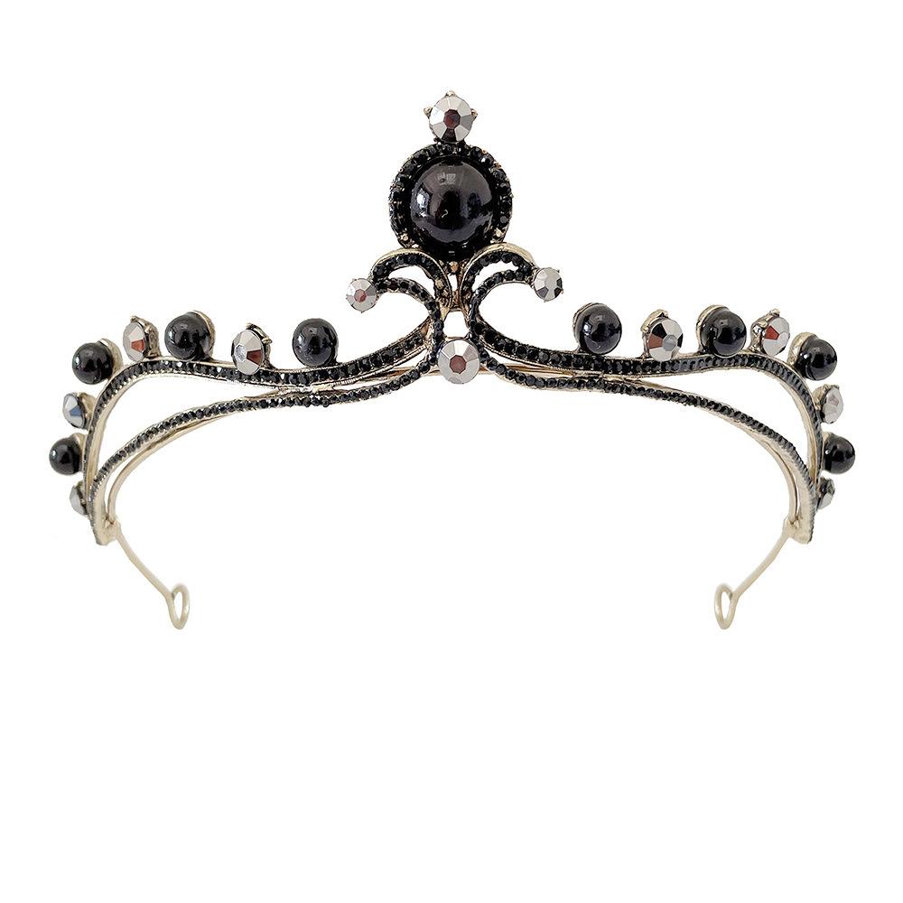 Braut Hochzeit Schwarz Große Krone Kleid Tiara Dinner Haaraccessoires Foto Foto Krone Hochzeitsfoto Accessoires black