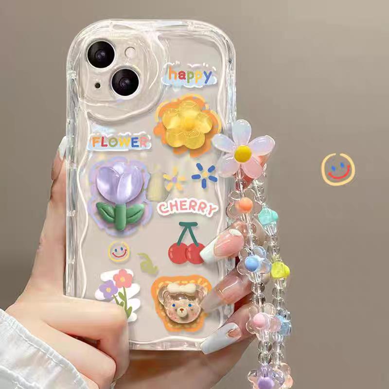 3D Blume Tier Hülle Für Samsung Galaxy S25 S24 S23 S22 S21 Plus Ultra S20 S21 S24 FE A54 A15 S23+ S24FE 5G Hülle Mit Kette Samsung A73 5G