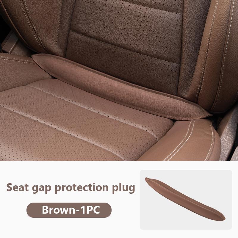 SEAMETAL Flexibler Autositz-Lückenfüller, luxuriöser Premium-PU-Sitzspalt-Füllstreifen, elastisch, universell für SUV, Limousine, LKW, Pick-up 1pc braun