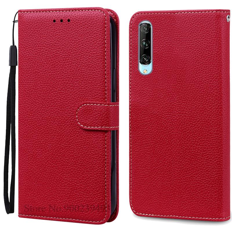 Für Huawei P Smart Pro Fall Telefon Abdeckung Weiche Silikon Brieftasche Flip Fall für Huawei P Smart Pro Telefon Fall fundas PSmart Pro Abdeckung Huawei P Smart Pro dunkelrote