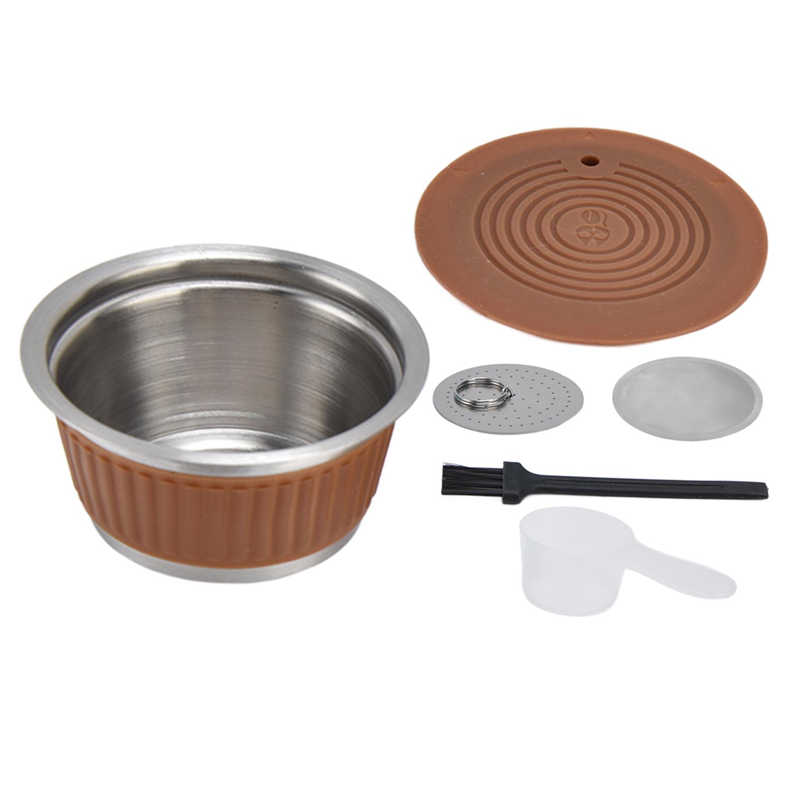 Wiederverwendbares Nachfüllbares Kaffeekapsel-Tassenset aus Edelstahl für Dolce Gusto MaschineKaffee L(for 6.5-9kg) kaffeebraun