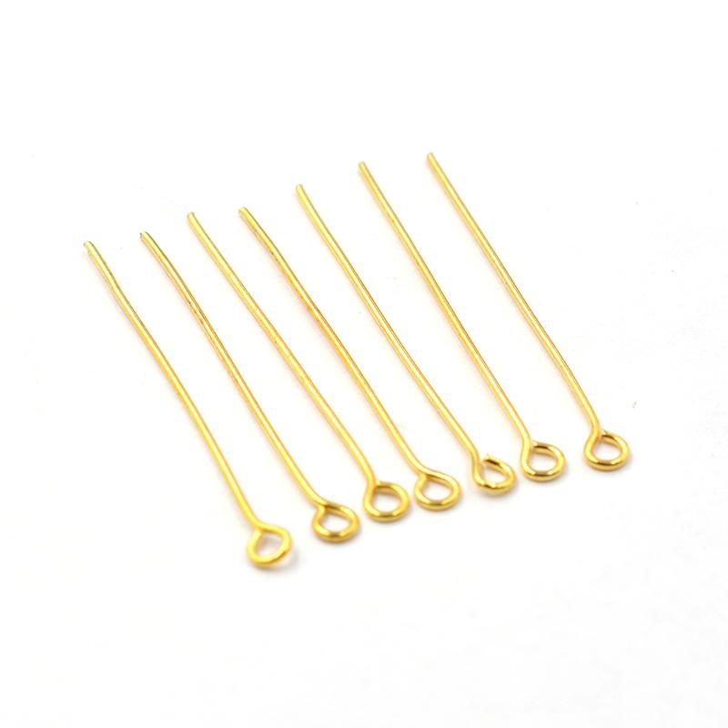 Metall Ösenkopf Stecknadeln Perlen Zubehör für Schmuckherstellung Armband Zubehör Ohrring Rohlinge DIY 16mm 200PCS gold