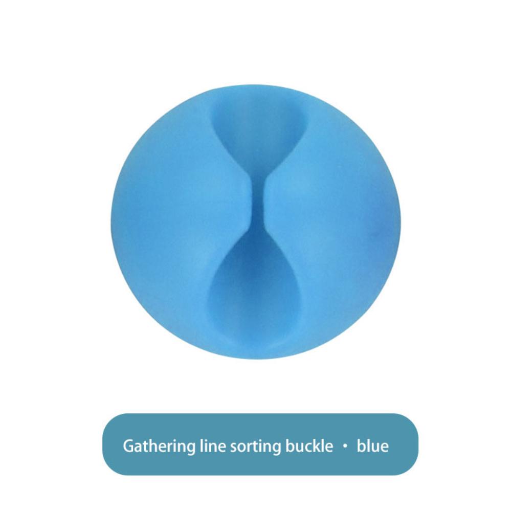 Kabel Wickler Kopfhörer Kabel Organizer Desktop Draht Lagerung Ladegerät Kabel Halter Clips Für Telefon Aufladen USB Kabel blau