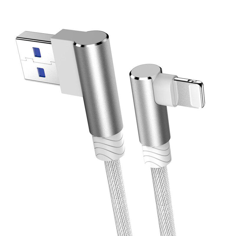 1 2 3 m 90 Grad USB-Datenladekabel für iPhone 11 12 13 14 PRO Xs Max Xr X 8 7 6 6S Plus 5 5S SE2020 iPad-Kabel Origin-Mobiltelefon lang kurz 1m weiß