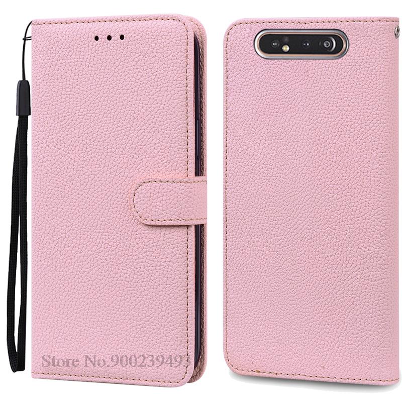 Für Samsung Galaxy A80 Hülle Leder Brieftasche Flip Case Für Samsung A80 SM-A805F Telefonhülle Kartenhalter Abdeckung Für Galaxy A80 Fundas For Samsung A80 rosa