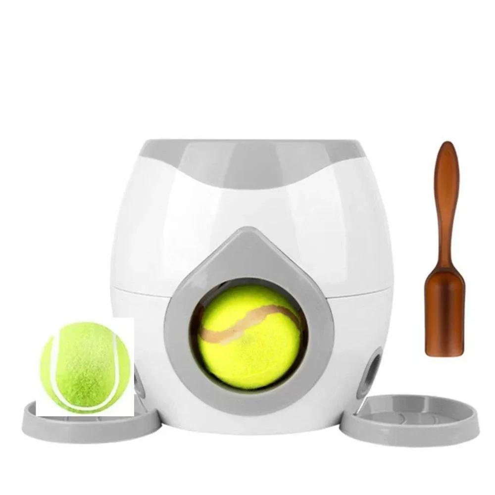 Haustier-Tennis-Futter-Belohnungsmaschine, interaktiver Ballwerfer, Training mit Slow Food-Spielzeug, geeignet für Katzen und Hunde