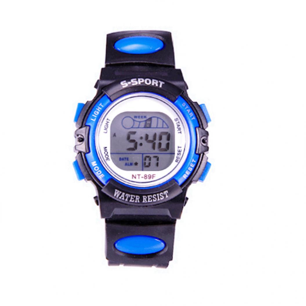 Multifunktionale Kinder-Sport-Armbanduhr, leuchtende LED-Digital-Datumsalarm-Armbanduhr