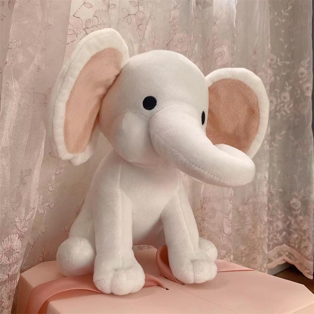 Elefant Plüsch Spielzeug Kawaii Baby Spielzeug Stofftier Puppe Für Kinder Weiß Elefant Spielzeug Cartoon Für Mädchen Niedlichen Spielzeug Für Hochzeit Around 25cm weiß