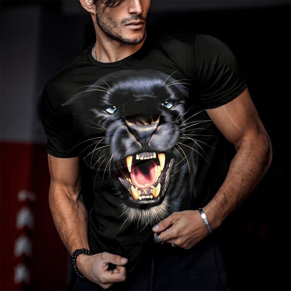 Fierce Tiger Tier 3D Gedruckt Herrenmode T-shirts Sommer Rundhals Große Größe Kurzarm Übergroße T Shirts Tops Tees 6XL 5XL