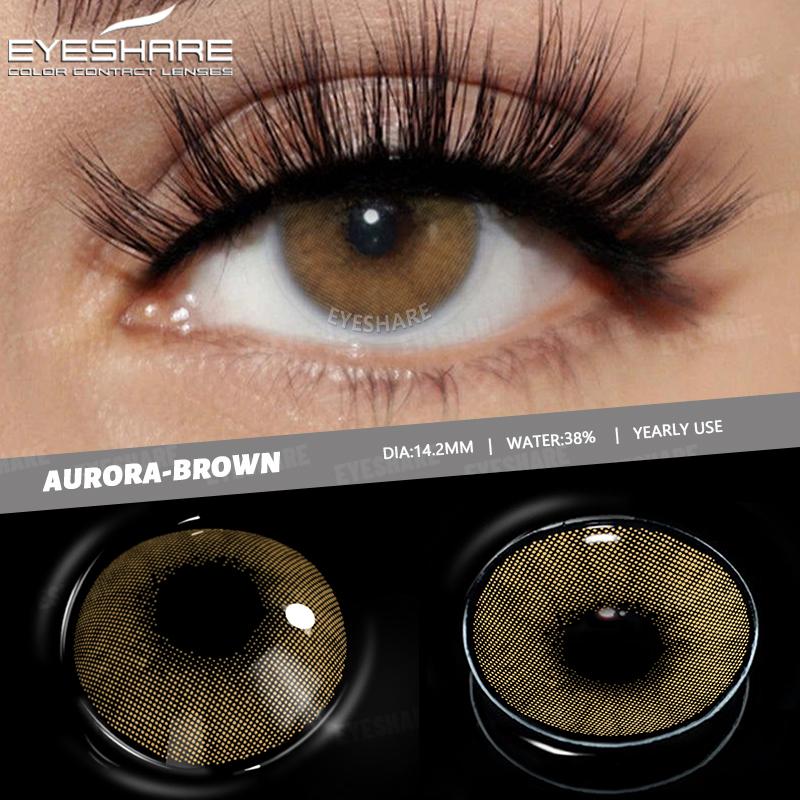EYESHARE Natürliche Farbkontaktlinsen Hellblau Weiche Linsen Braun Make-up Farbe Kontaktlinsen Grün Augen Make-up Farbe Kontaktlinsen brown