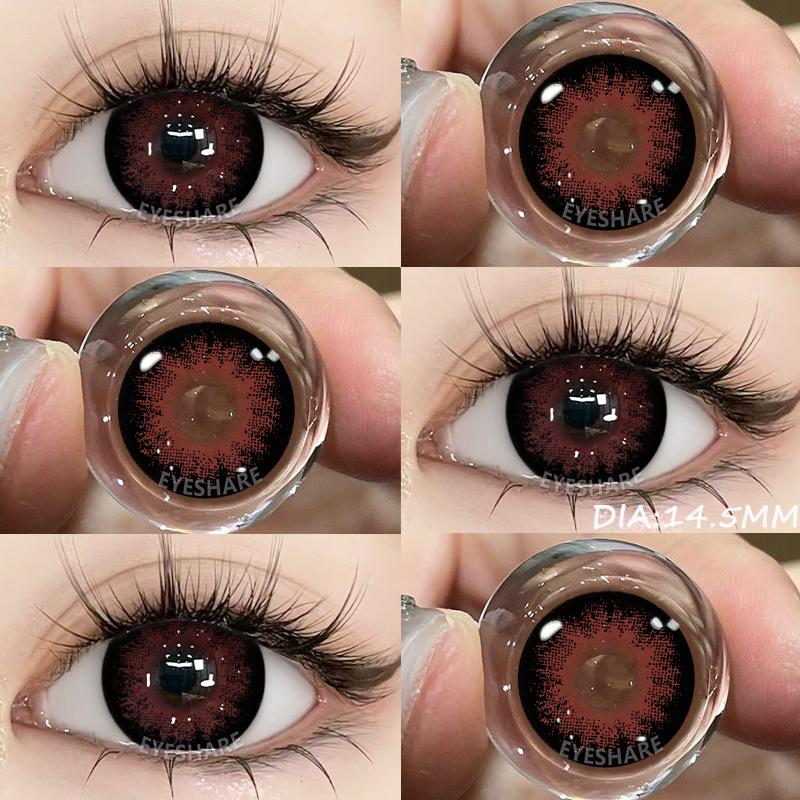 1 Paar 14,5 MM großer Durchmesser Farbige Kontaktlinsen Große Augen Schwarze Kontaktlinsen für Augen Braune Linsen Kosmetische Kontaktlinsen