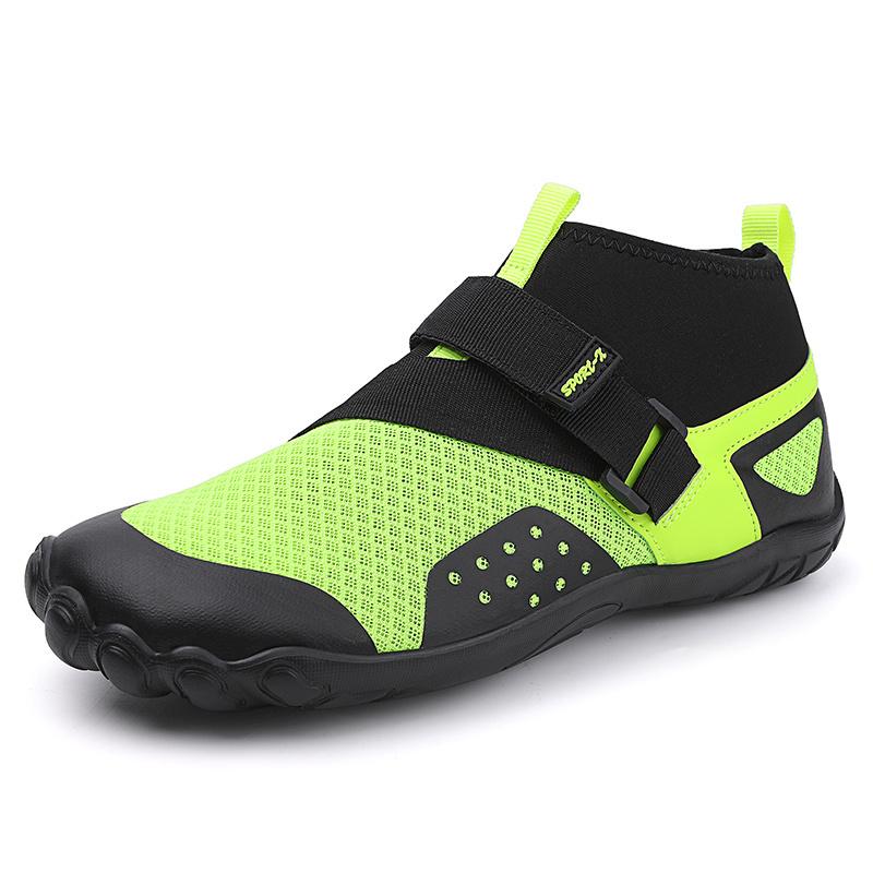 Unisex Schwimmen Wasser Schuhe High Top Barfuß Strand Aqua Schuhe Outdoor Sport Wandern Waten Turnschuhe Fitness Tauchen Surf Sandalen 43 saure grüne