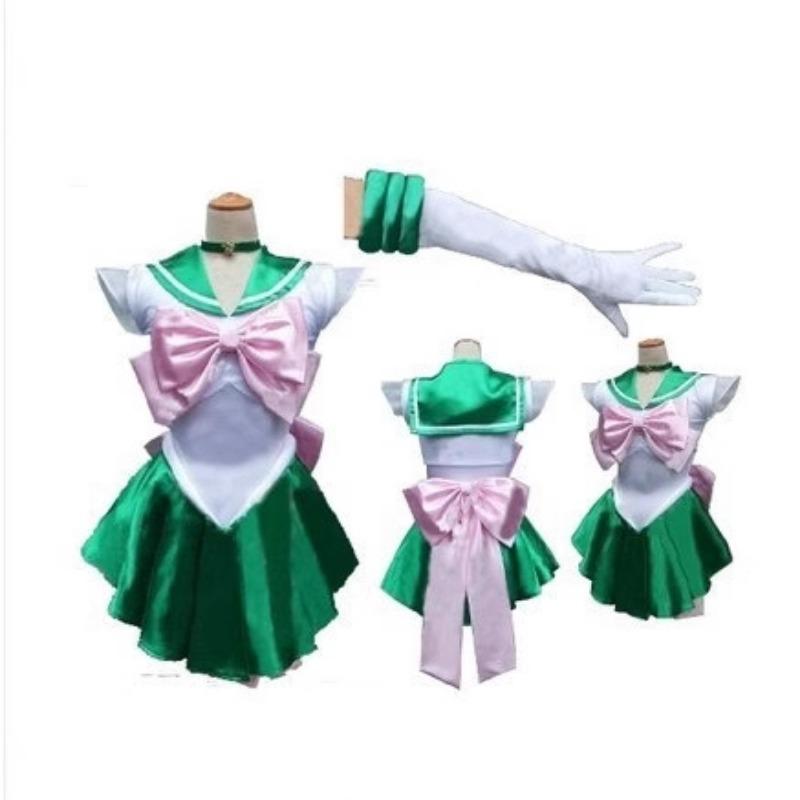 Halloween Anime Kostüm Erwachsener Sailor Moon Cosplay Kostüm Kleid Set Spieluniform XL grün